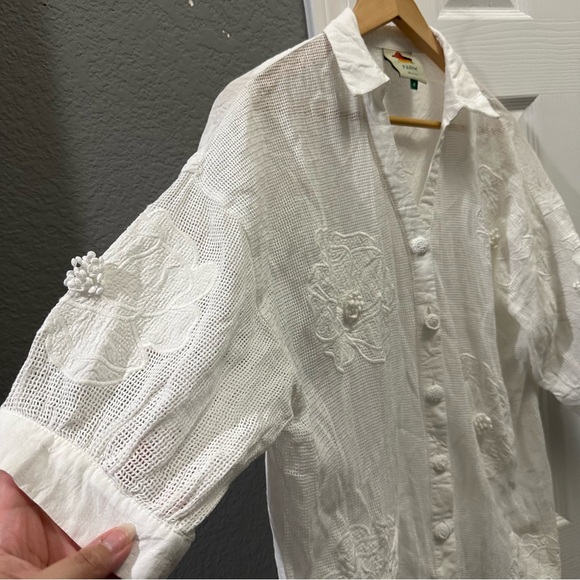 FARM RIO white flower top size medium - Picture 4 of 7